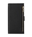 Zwart Litchee Bookcase Hoesje met Rits voor de Samsung Galaxy A33