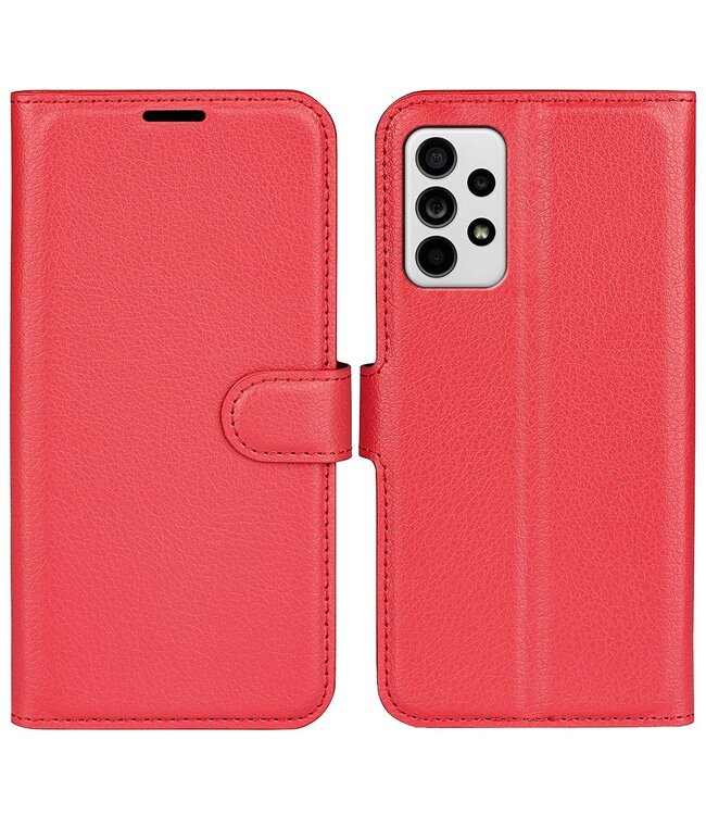 Rood Effen Bookcase Hoesje voor de Samsung Galaxy A33