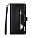 Zwart Bookcase Hoesje met Rits voor de Samsung Galaxy A33