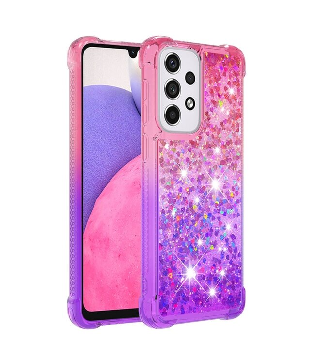 Roze / Paars Glitter TPU Hoesje voor de Samsung Galaxy A33