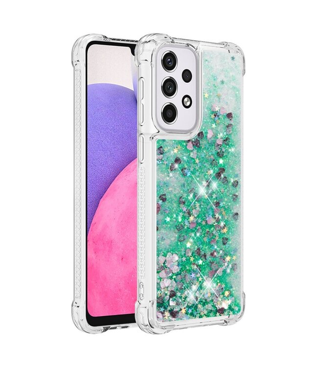 Groen Glitter TPU Hoesje voor de Samsung Galaxy A33