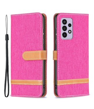 Roze Stoffen Bookcase Hoesje Samsung Galaxy A33