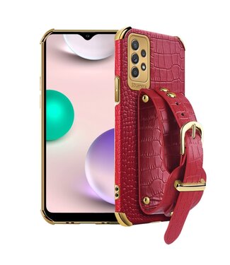 Rood Krokodillen Faux Leder Hoesje Samsung Galaxy A33