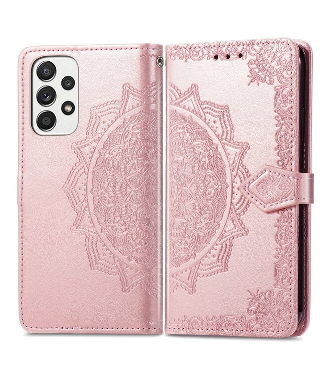 Rosegoud Mandala Bookcase Hoesje voor de Samsung Galaxy A33