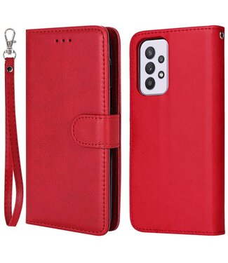 Rood Modern Bookcase Hoesje met Polsbandje Samsung Galaxy A33