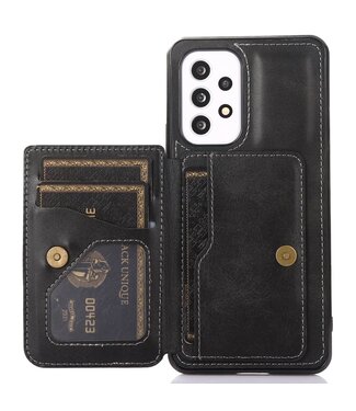 Zwart Faux leder Hoesje met Pasjeshouders Samsung Galaxy A33