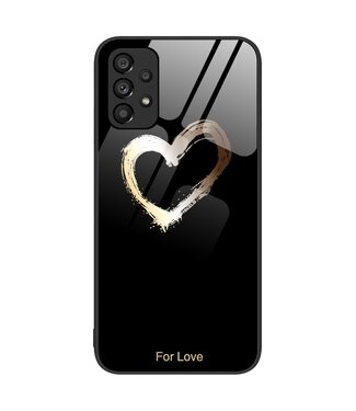 Zwart Gouden hart Hardcase Hoesje Samsung Galaxy A33