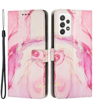 Roze Marmer Bookcase Hoesje Samsung Galaxy A33