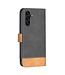 Binfen Color Zwart Splitleer Bookcase Hoesje voor de Samsung Galaxy A13 (5G) / A04s
