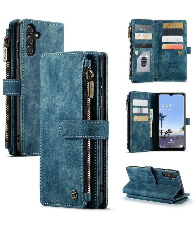 CaseMe Blauw Portemonnee Bookcase Hoesje voor de Samsung Galaxy A13 (5G) / A04s