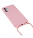 Roze Mat TPU Hoesje met Koord voor de Samsung Galaxy A13 (5G) / A04s