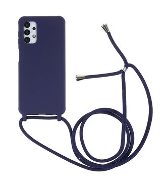 Donkerblauw Mat TPU Hoesje met Koord Samsung Galaxy A13 (5G) / A04s