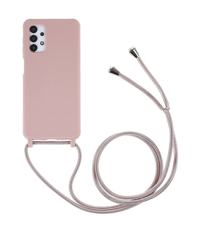 Rosegoud Mat TPU Hoesje met Koord voor de Samsung Galaxy A13 (5G) / A04s