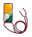Rood Mat TPU Hoesje met Koord voor de Samsung Galaxy A13 (5G) / A04s