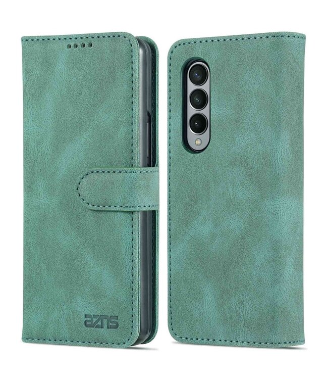 Azns Groen Bookcase Hoesje voor de Samsung Galaxy Z Fold 4