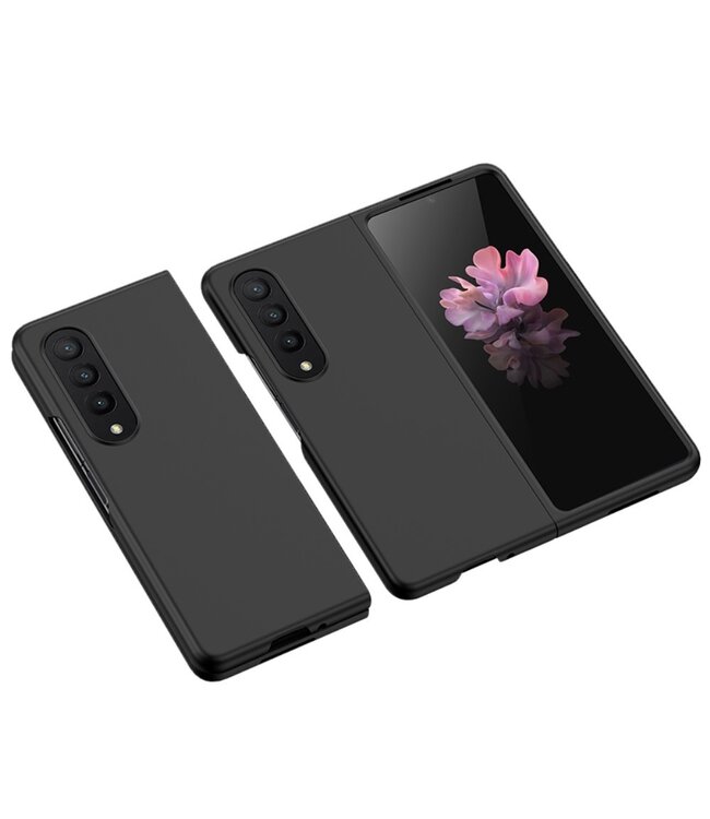 Zwart Skintouch Hardcase Hoesje voor de Samsung Galaxy Z Fold 4