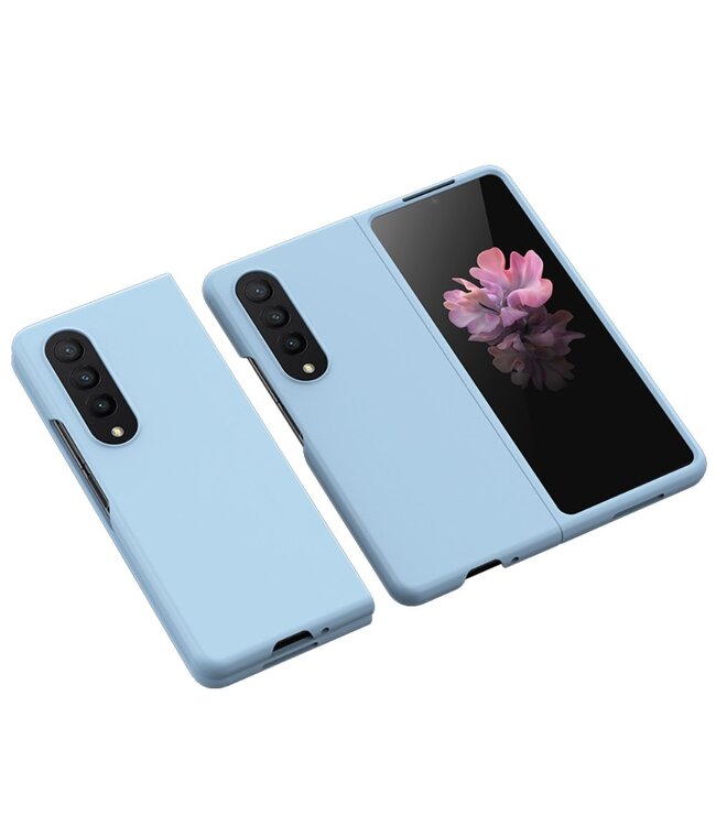 Azuurblauw Hardcase Hoesje voor de Samsung Galaxy Z Fold 4