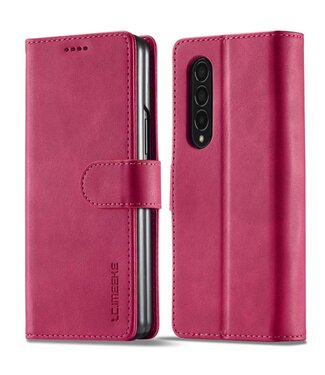 LC.IMEEKE Roze Bookcase Hoesje Samsung Galaxy Z Fold 4