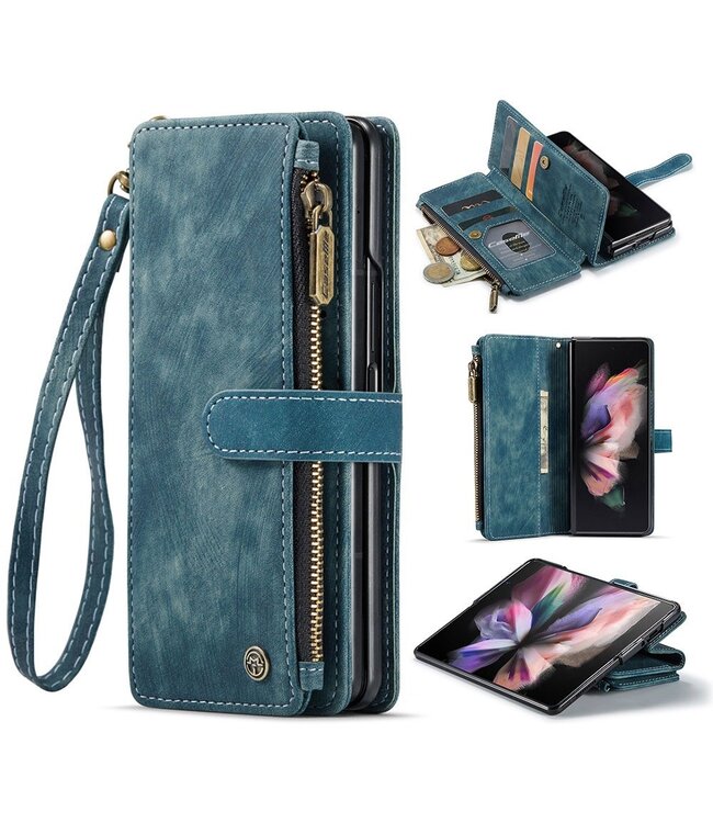 CaseMe Blauw Portemonnee Hoesje voor de Samsung Galaxy Z Fold 4