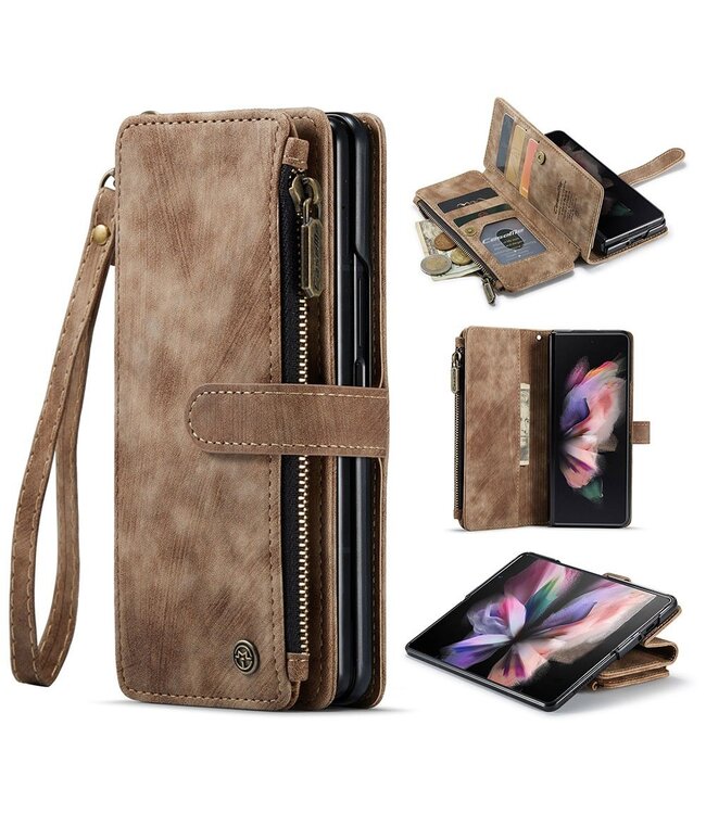 CaseMe Bruin Portemonnee Hoesje voor de Samsung Galaxy Z Fold 4