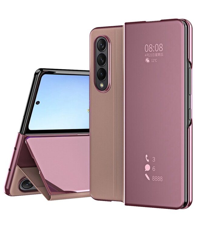 Bordeaux Rood Mirror Backcover Hoesje voor de Samsung Galaxy Z Fold 4