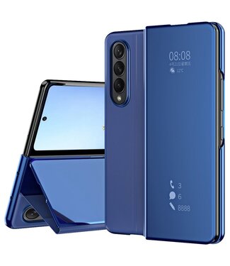 Blauw Spiegel Backcover Hoesje Samsung Galaxy Z Fold 4