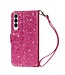Roze Gllitter Bookcase Hoesje voor de Samsung Galaxy Z Fold 4