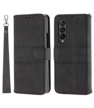 Zwart Elegant Backcover Hoesje Samsung Galaxy Z Fold 4