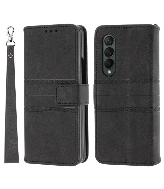 Zwart Elegant Backcover Hoesje voor de Samsung Galaxy Z Fold 4