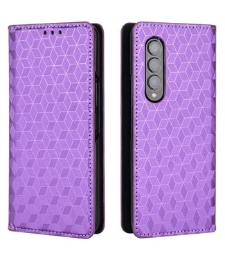Paars Design Bookcase Hoesje Samsung Galaxy Z Fold 4
