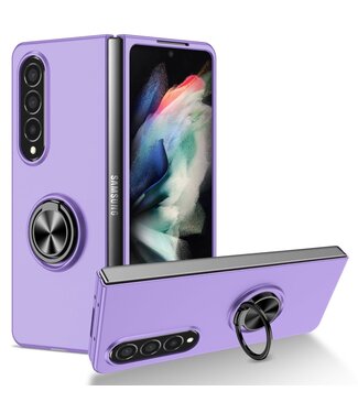 Paars Ringstand Backcover Hoesje Samsung Galaxy Z Fold 4