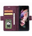 Forwenw Bordeaux Rood Stijlvol Bookcase Hoesje voor de Samsung Galaxy Z Fold 4