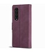 Forwenw Bordeaux Rood Stijlvol Bookcase Hoesje voor de Samsung Galaxy Z Fold 4