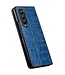 Blauw Krokodillen Bookcase Hoesje voor de Samsung Galaxy Z Fold 4