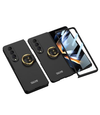 GKK Zwart Hardcase Hoesje met tempered glas Samsung Galaxy Z Fold 4