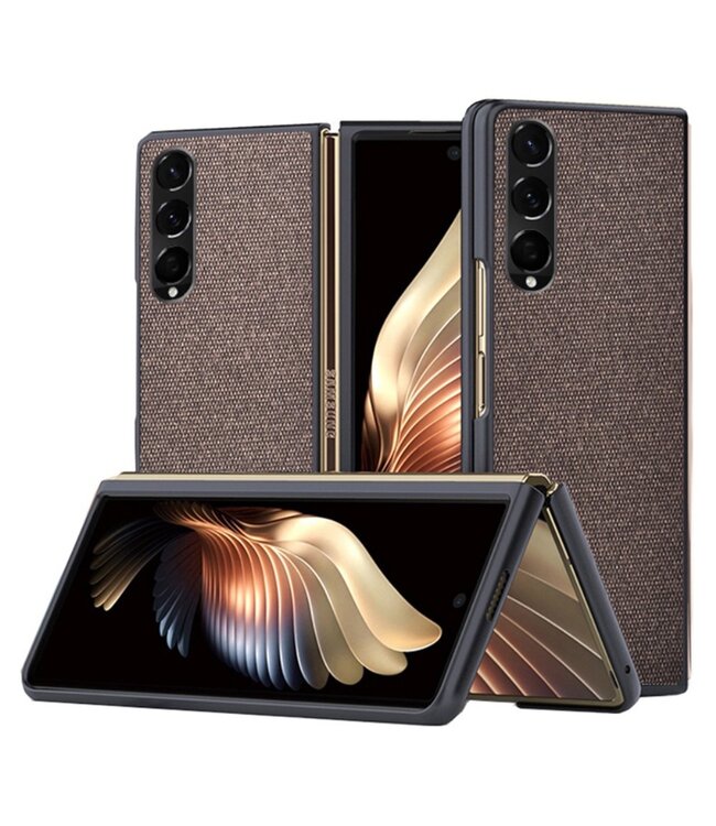 Bruin Modern Backcover Hoesje voor de Samsung Galaxy Z Fold 4