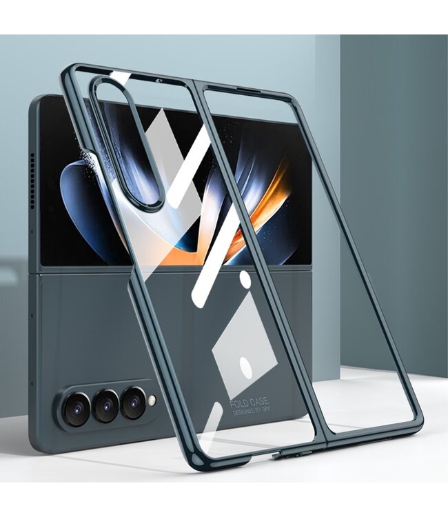 GKK Groen / Transparant Hardcase Hoesje voor de Samsung Galaxy Z Fold 4