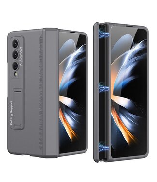 GKK Grijs Backcover Hoesje met tempered glas Samsung Galaxy Z Fold 4