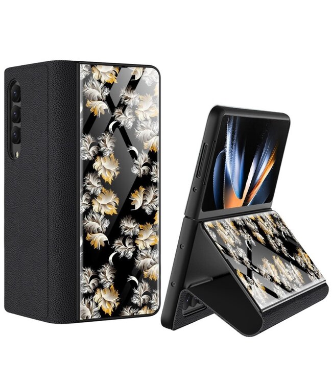 GKK Bloemen Patroon Backcover Hoesje met Standfunctie voor de Samsung Galaxy Z Fold 4