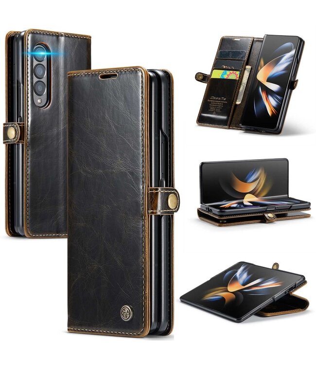 CaseMe Koffiebruin Bookcase Hoesje voor de Samsung Galaxy Z Fold 4