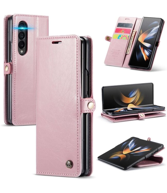 CaseMe Roze Bookcase Hoesje voor de Samsung Galaxy Z Fold 4
