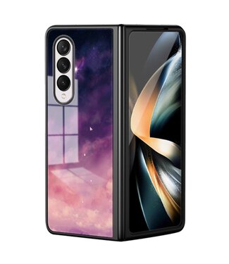 Sterrenhemel Hardcase Hoesje met Tempered Glas Samsung Galaxy Z Fold 4