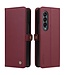 Yikatu Bordeaux Rood Slim Bookcase Hoesje voor de Samsung Galaxy Z Fold 4