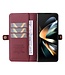 Yikatu Bordeaux Rood Slim Bookcase Hoesje voor de Samsung Galaxy Z Fold 4