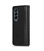 Zwart Grid Bookcase Hoesje voor de Samsung Galaxy Z Fold 4