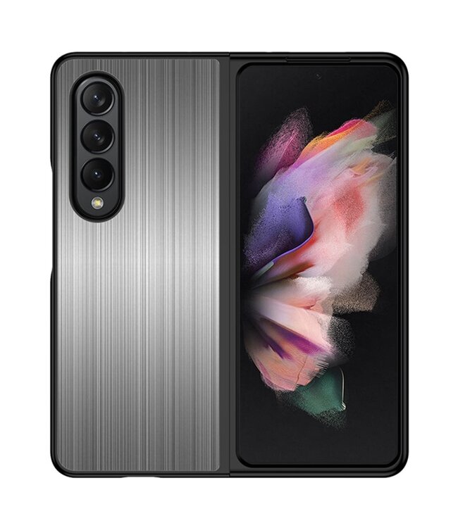 Zwart Stalen Backcover Hoesje voor de Samsung Galaxy Z Fold 4