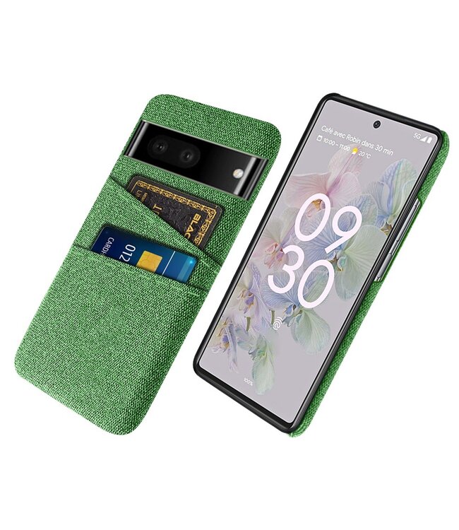 Groen Stoffen Hardcase Hoesje voor de Google Pixel 7