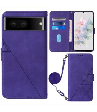 YB Paars Modern Wallet Hoesje met Schouderriem Google Pixel 7