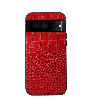 Rood Krokodillen Echt Leer Hoesje Google Pixel 7