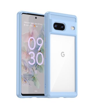 Azuurblauw Shockproof Hybride Hoesje Google Pixel 7